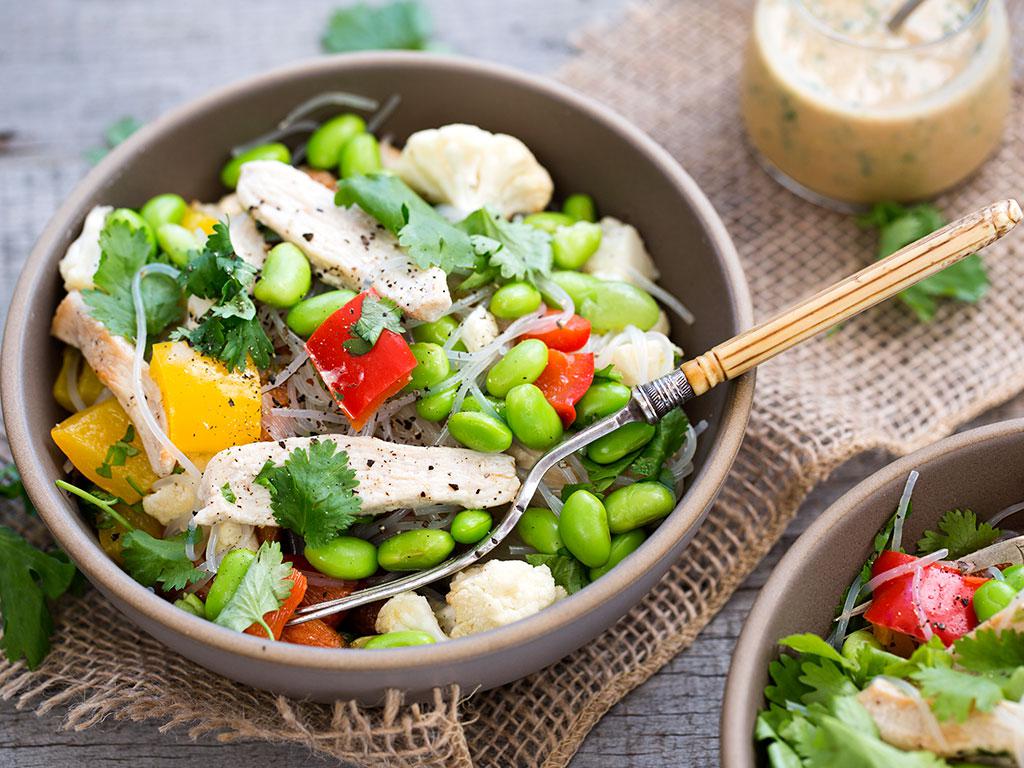 Recipe: Chicken, Edamame with Noodles and Miso Dressing - Viva